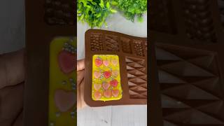 Yellow 💛pink heart chocolate making For Mom🤤😋youtubeshorts chocolate lovetrending [upl. by Adlev]