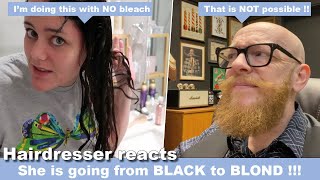 She is going from Black to Blond with NO BLEACH  Hairdresser reacts to Hair Fails hair beauty [upl. by Catherin769]