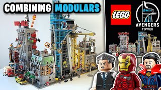 Combining The Avengers Tower With Marvel Buildings amp Other LEGO Modulars [upl. by Emmi]