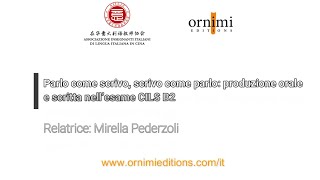 Parlo come scrivo scrivo come parlo Webinar Ornimi  AIILIC [upl. by Ahsam]