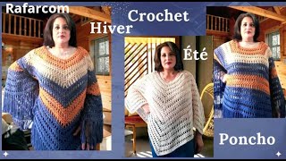 Gauchers crochet poncho hiver ou été [upl. by Itsur607]