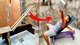 HOW TO MAKE ADJUSTABLE BENCH PRESS  DIY AT HOME  HOMEMADE GYM EQUIPMENT [upl. by Hausner362]