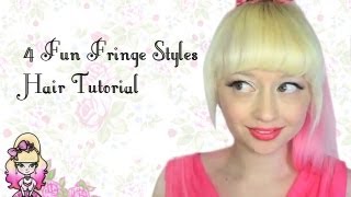 4 Fun Fringe Hairstyle Tutorials  Violet LeBeaux [upl. by Yerfej]