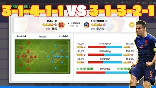 DUEL FORMASI META 31411 VS 31321 TOP ELEVEN [upl. by Chucho465]