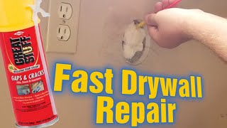 Spray Foam Drywall Patch How To Fix Lots of Holes Fast [upl. by Goulette]