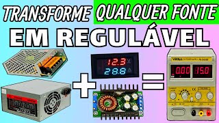 COMO FAZER FONTE DE BANCADA REGULÁVEL QUALQUER FONTE ATX COLMEIA VOLTÍMETRO AMPERÍMETRO STEP DOWN [upl. by Ettesil]