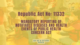 RA 11332  Mandatory Reporting of Notifiable Diseases and Health Events of Public Health Concern Act [upl. by Ssepmet811]