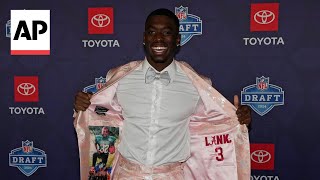 The NFL draft gives players a chance to flaunt their style on the red carpet in Detroit [upl. by Zemaj546]