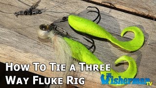 How To Tie a Threeway Fluke Rig  The Fisherman Magazine [upl. by Auhsaj]