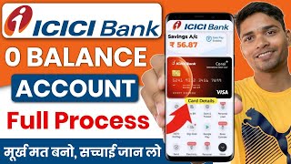 icici zero balance account opening online  how to open icici bank account online  2024 [upl. by Yromem]