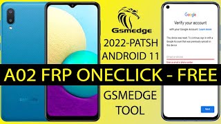 FRP Bypass Samsung Galaxy A02 Remove Google Account OneClick 2022 [upl. by Cathe853]