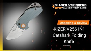 Kizer V2561N1 Catshark Folding Knife Unboxing amp Review [upl. by Thor]