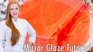 StepByStep Mirror Glaze Tutorial  How To Make A Mirror Glaze Cake [upl. by Wendeline]