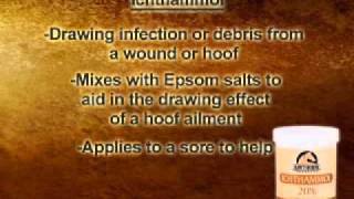 When amp How to Use Simple Solution Ichthammol amp Venice Turpentine for leg and hooves [upl. by Adnalro]