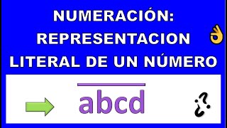 REPRESENTACION LITERAL DE LOS NUMEROS [upl. by Okiram436]