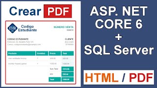 Crear PDF en ASPNET Core [upl. by Elleral335]