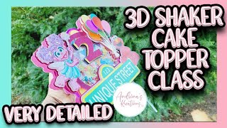 3D Shaker Cake Topper Tutorial Class  Silhouette Studio  Very Detailed [upl. by Adriena]