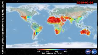 CYGNSS Level 3 Soil Moisture from UCARCU Version 10 March 2017 and August 2020 [upl. by Leesa]