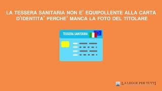 La tessera sanitaria vale come documento di identità [upl. by Nnel]