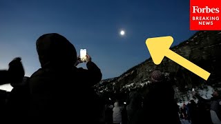 Spectators Witness Total Solar Eclipse From Stowe Mountain Resort In Vermont [upl. by Curtice]