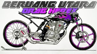 Cara Menggambar drag beruang utara Cara Menggambar motor herex beruang utara [upl. by Niamor]