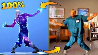 ALL LEGENDARY FORTNITE DANCES VS REAL LIFESMOOTH MOVES ORANGE JUSTICE ELECTRO SWING [upl. by Aleedis]