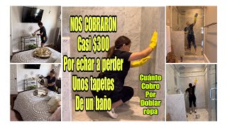 ❌NOS COBRARON CASI 300dlls por que les cayó cloro a unos tapetes de un baño😱 [upl. by Attegroeg]