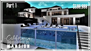 Speedbuild Californian Modern Mansion Welcome To Bloxburg  part 13 [upl. by Ade210]