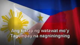 Lupang Hinirang with Lyrics  Pambansang awit ng Pilipinas Philippine National Anthem [upl. by Enilkcaj]