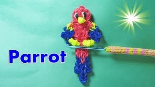 Rainbow Loom PARROT Charm Maccaw DIY Mommy Animals [upl. by Bealle242]