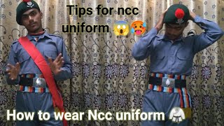 How to wear ncc uniform 🥋 tips ncc uniform ka liya😱ncc airforce flyingwing army nccvideo [upl. by Sidoney]