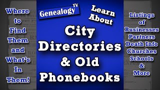 City Directories amp Old Telephone Books Whats In Them amp Where to Find Them [upl. by Crain564]