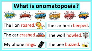 What is onomatopoeia 🤔  Onomatopoeia in English  Learn with examples [upl. by Busey]