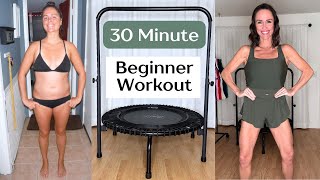 30m Rebounder Workout for Beginners Stretching Cardio amp Strength Training  I Jump Instead 930 [upl. by Peh]