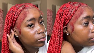 How to do knotless box braids on yourself  Beginner friendly [upl. by Enyahs]