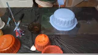 97 PART 1 How to make a silicone mold of a flower pot [upl. by Stoddard]