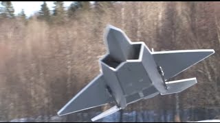 RCPowers design F22 Raptor RC Depron Thrust vectoring first flights 2 [upl. by Sorensen321]