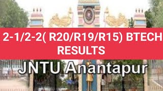 JNTUA 2122R20R19R15 BTECH RESULTS jntua [upl. by Franci]