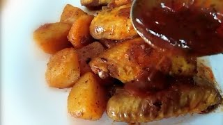 Alette di pollo e patate con salsa alla paprika piccante 😜🌶 [upl. by Uund]