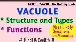 Vacuoles  Structure and Functions  Types of Vacuoles  Plant Vacuoles Vs Animal Vacuoles [upl. by Clymer]