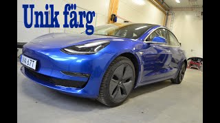 Unik färg med foliering Tesla model 3 av DG SOLFILM [upl. by Ainerbas443]