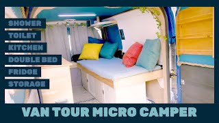 EPIC OffGrid MICRO CAMPER  Van Tour After 2 Years [upl. by Saitam193]