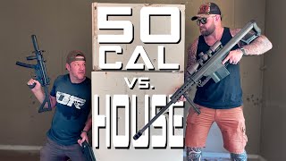 Memebusters Will a 50 Cal Really Go Through a House Feat The Fat Electrician [upl. by Yenolem]