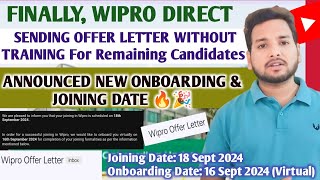 Wipro Onboarding Latest Update  Joining Date Out  Offer Letter  Preskilling Training  Rejection [upl. by Beller]