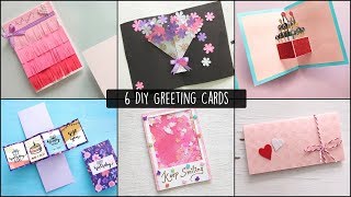 6 Easy Greetings Cards Ideas  Handmade Greeting Cards [upl. by Marchak10]