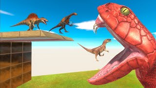 Jump Over Reptiles  Carnivorous Dinosaur VS Herbivorous Dinosaur  Animal Revolt Battle Simulator [upl. by Uriah401]