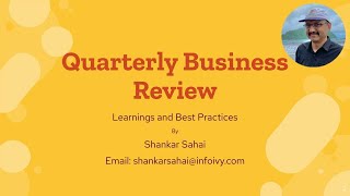 Quarterly Business Review QBR  Learnings and Best Practices [upl. by Gintz]