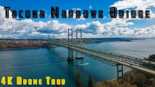 Tacoma Narrows Bridge 4K Scenic Tour [upl. by Ebocaj]