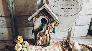 Domek dla ptaszków Art inspiration Decoupage inspiration Birdhouse [upl. by Kaylil]