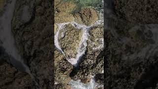 CloseUp Aerial Waves Crashing on Rocks at Emerald Valley Piti Guam [upl. by Assilla535]